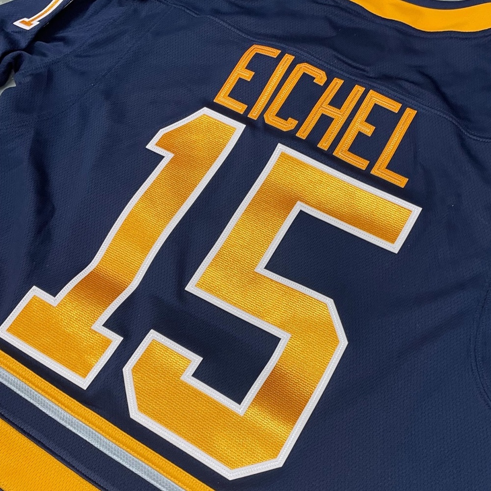 Buffalo Sabres 15 Jack Eichel Fanatics NHL Jersey Navy Blue Small Hockey - Picture 5 of 12